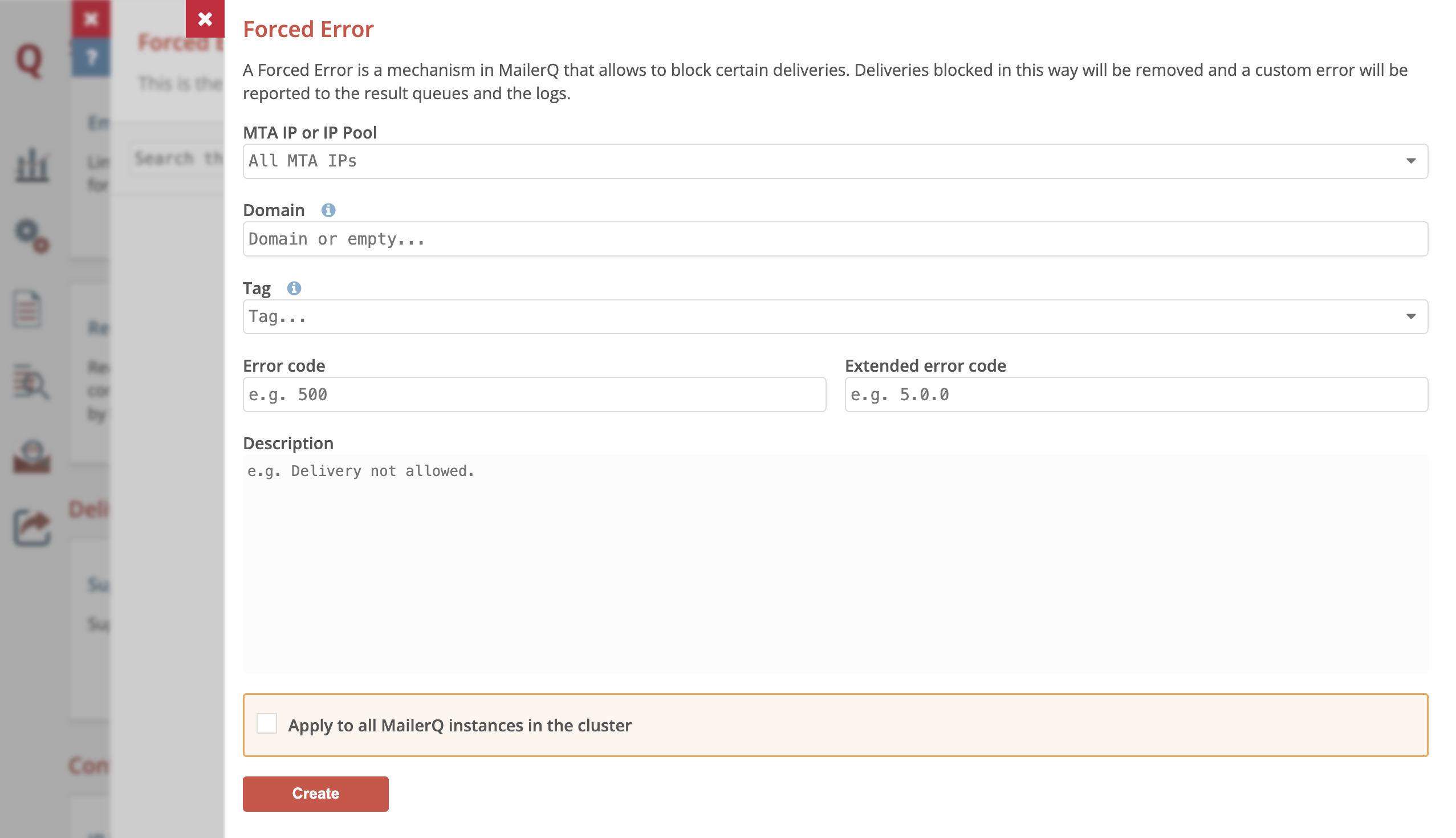 Forced Error в MailerQ