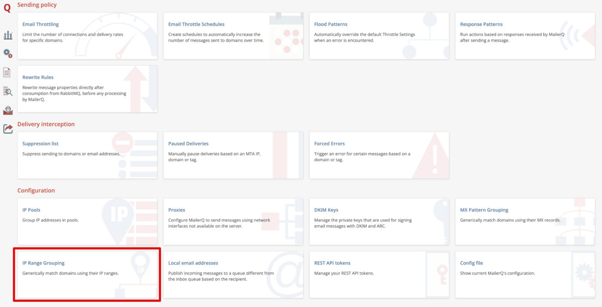 IP Range Grouping в MailerQ