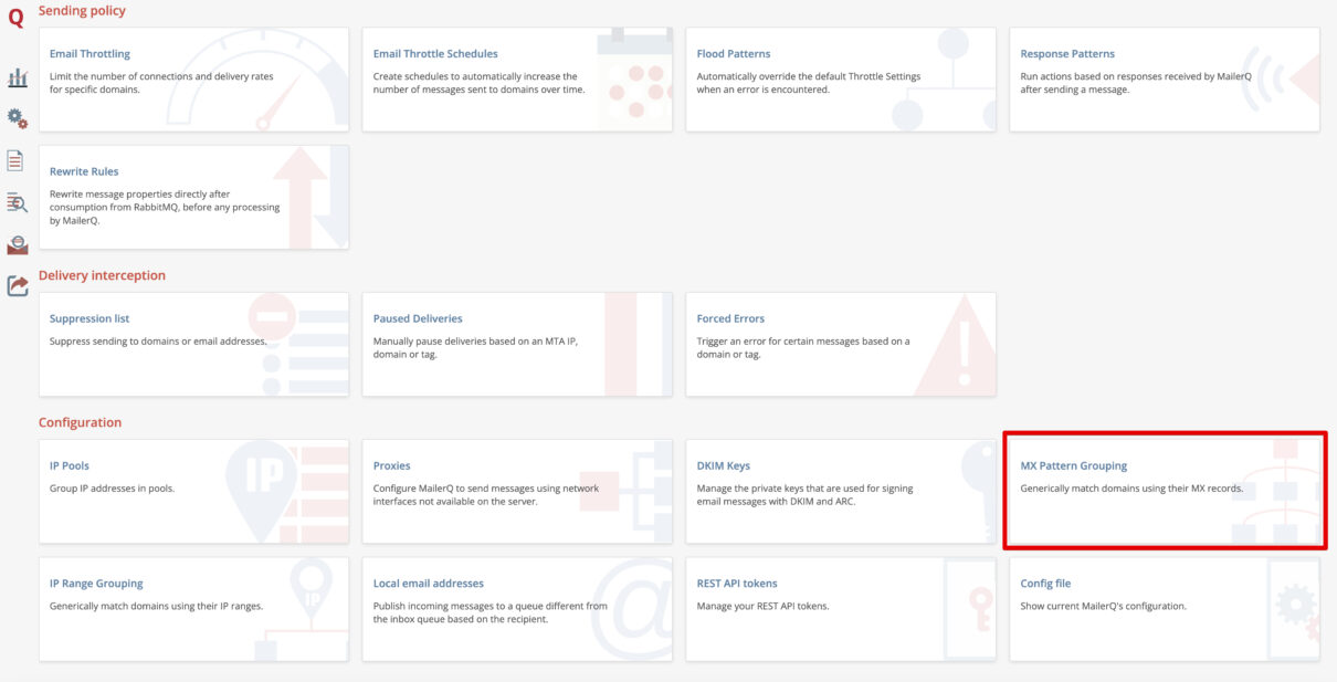 MX Pattern Grouping в MailerQ 5.14.4